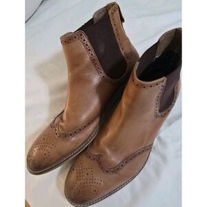 Thomas & Vine Boots Mens Sz 10.5 Watson Wingtip Chelsea Ankle Boot Brown Leather